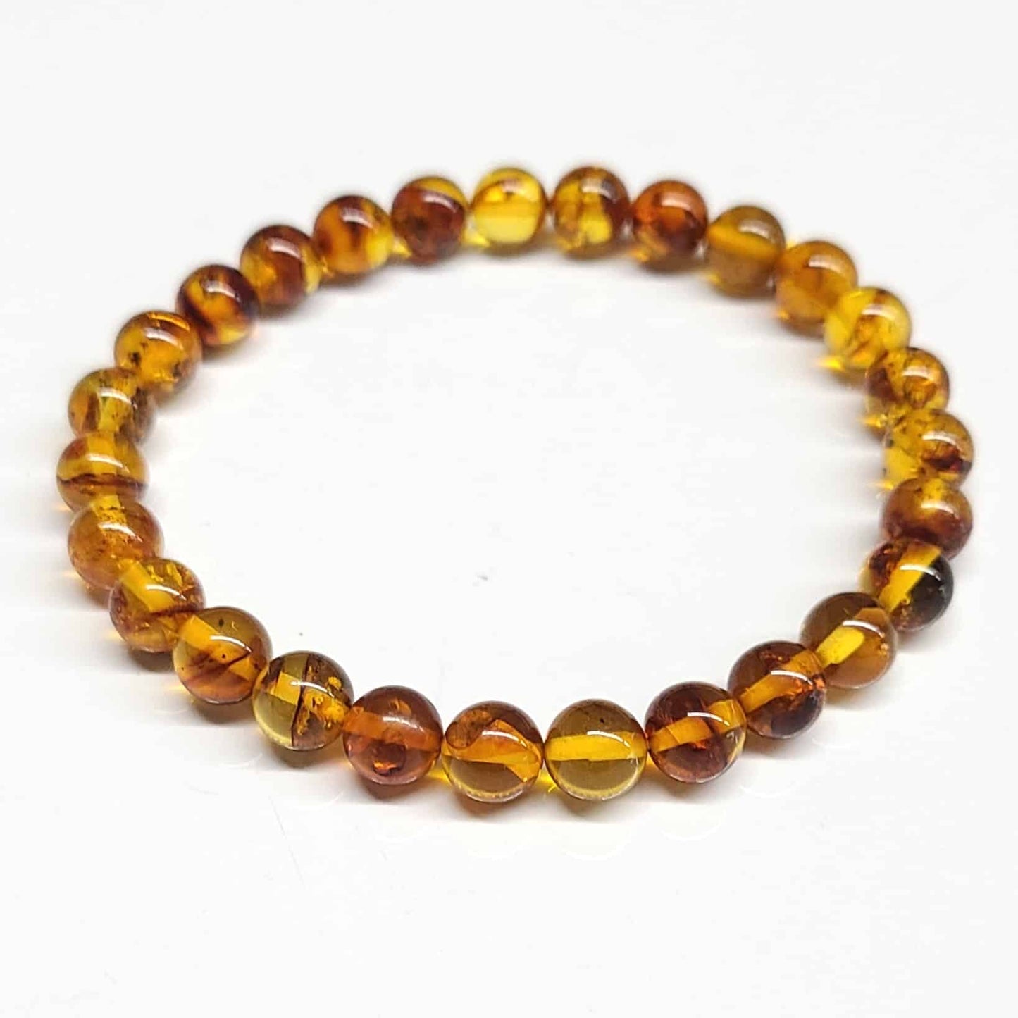 Amber beaded bracelet 6mm