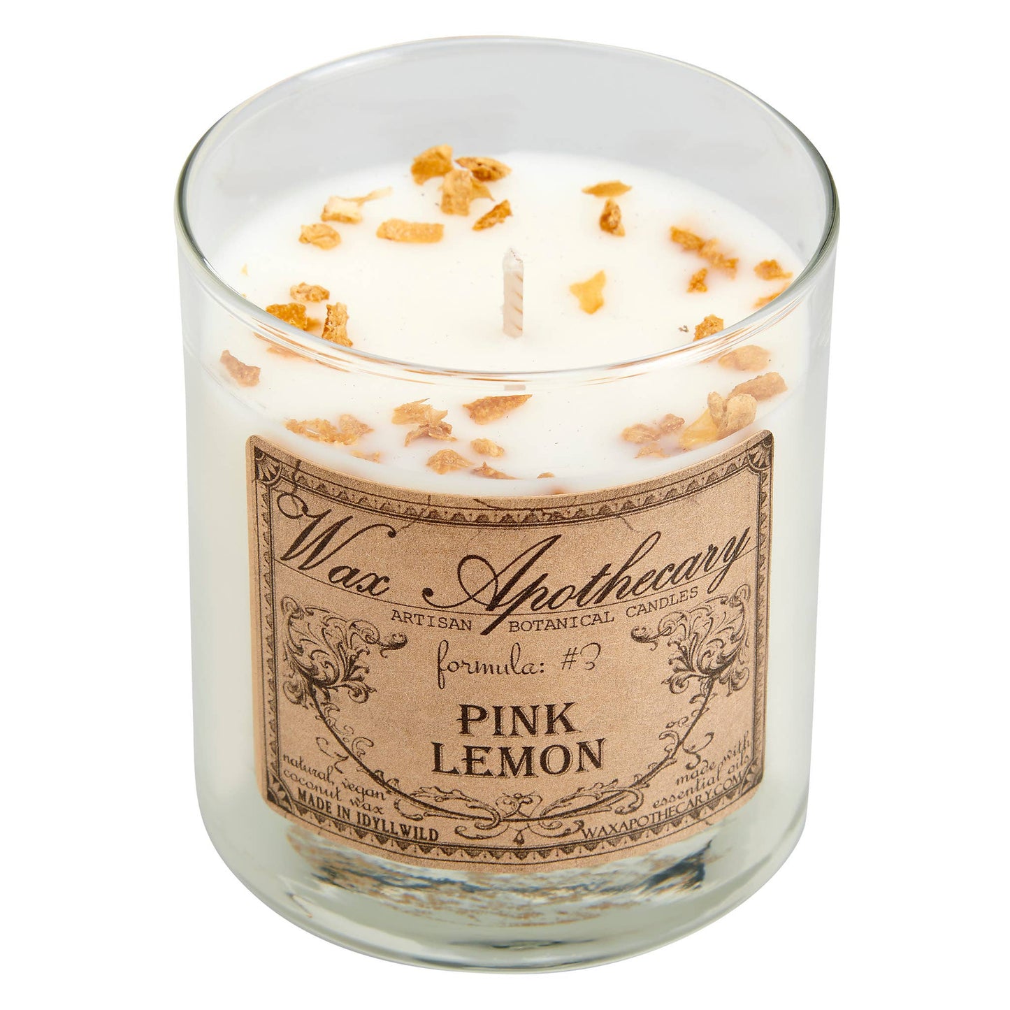 Pink Lemon Botanical Candle in Scotch Glass in Gift Box 7oz