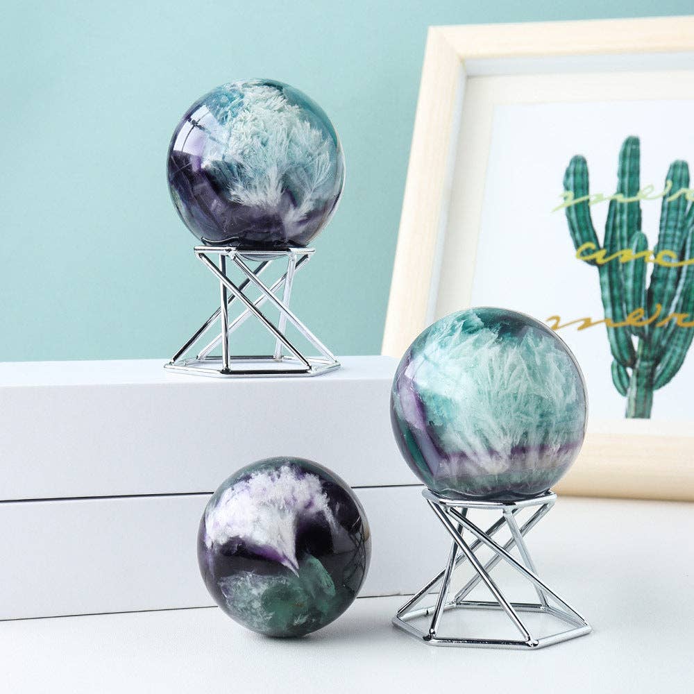 Feather Fluorite Crystal Sphere Ball - Inner Guidance
