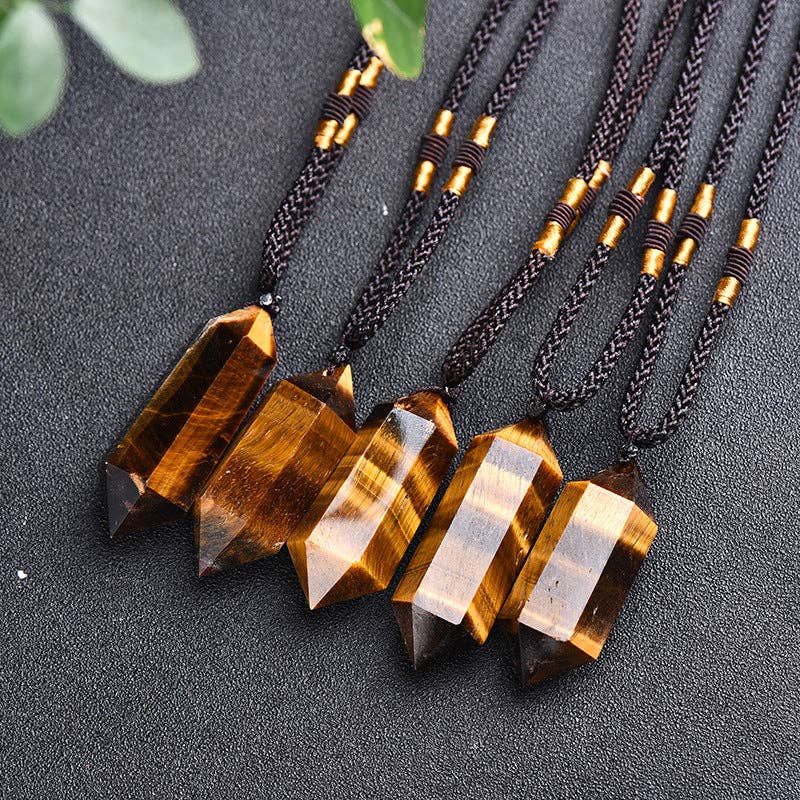 Tiger's Eye Crystal Pendant Necklace