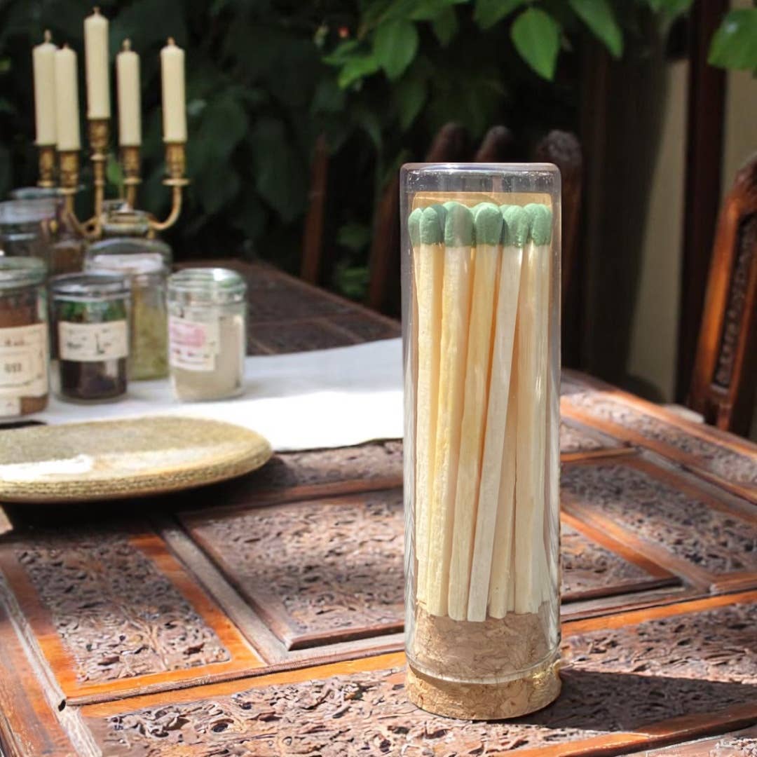 Matches in Glass Vial w/ Cork Lid | Eco-Friendly, Gift-Ready