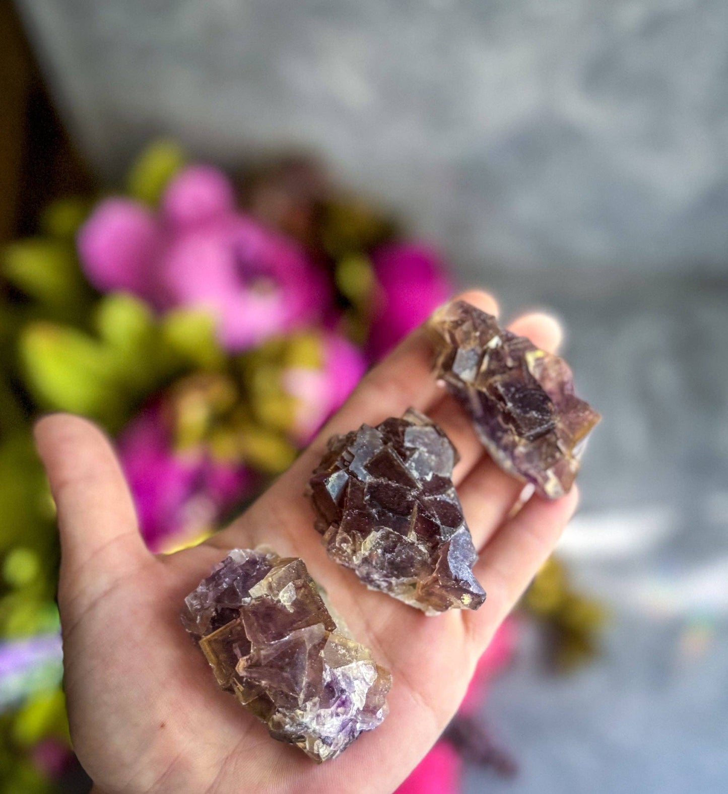 Large ANHUI Yellow Fluorite with Thousand Layer Purple Phantoms, RARE Minerals
