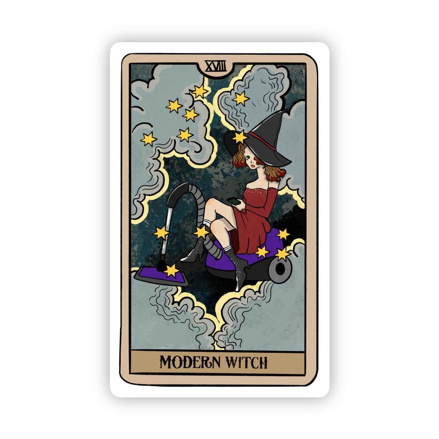 Modern Witch Tarot Card Sticker