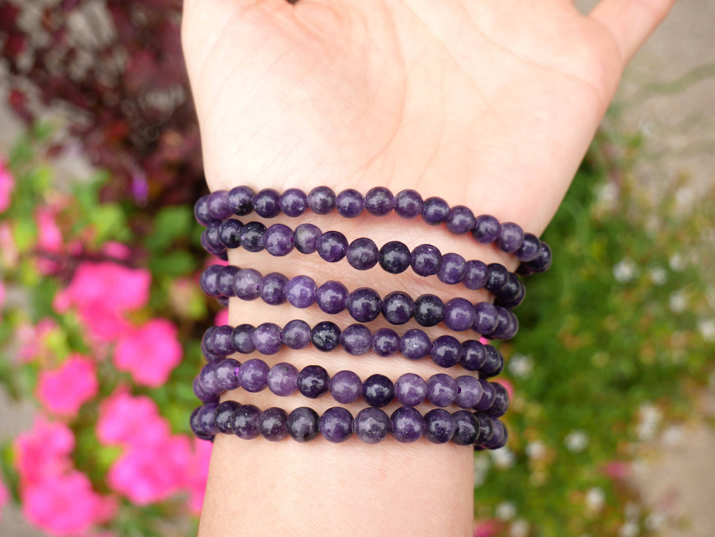 Lepidolite Beaded Bracelets 6mm