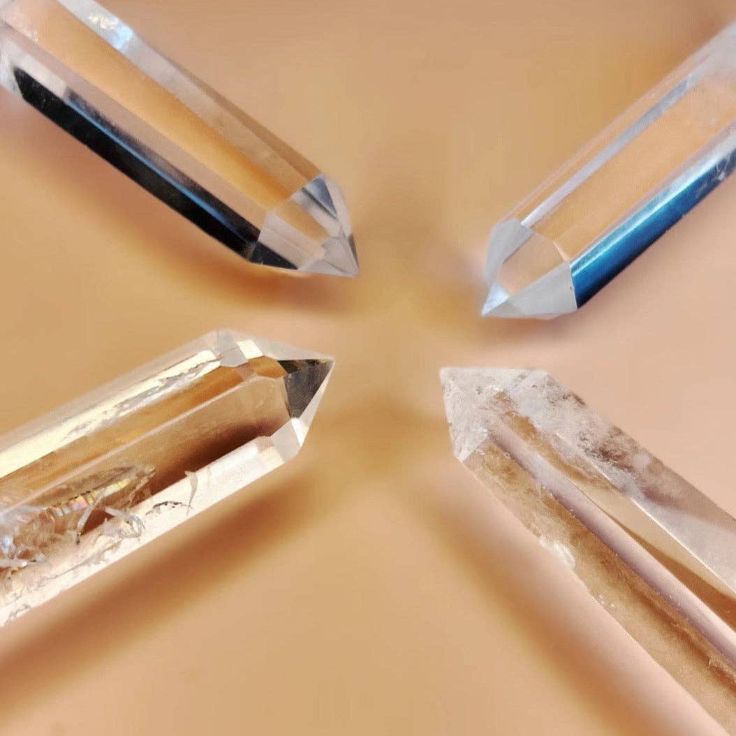 Natural Clear Quartz Crystal Obelisk Tower Point