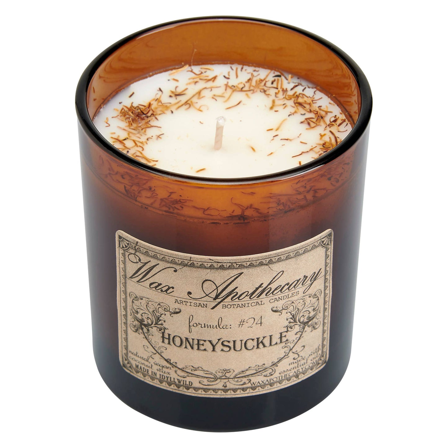 Artisan Amber Glass Candle - Honeysuckle