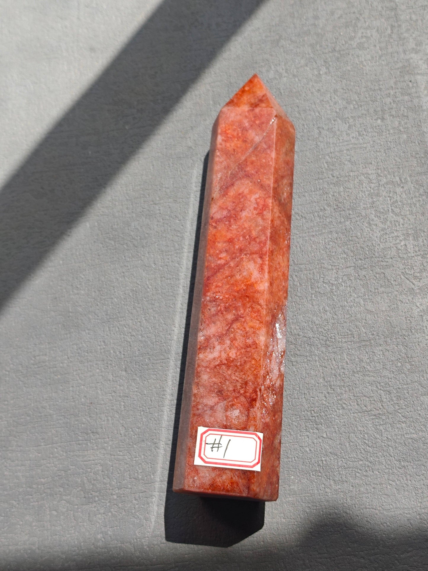 Fire Quartz Tower - Grounding & Passion, Root Chakra Healing, Feng Shui Vitality Crystal #1