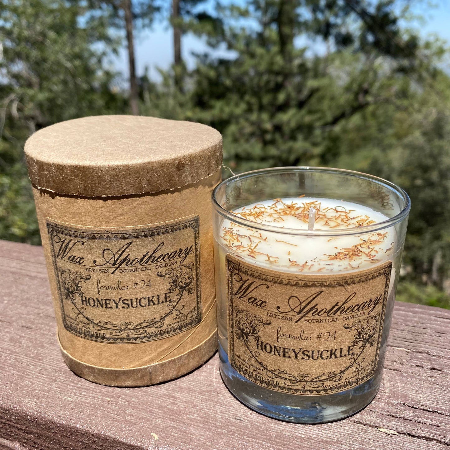 Honeysuckle Botanical Candle 7oz in Scotch Glass with Box