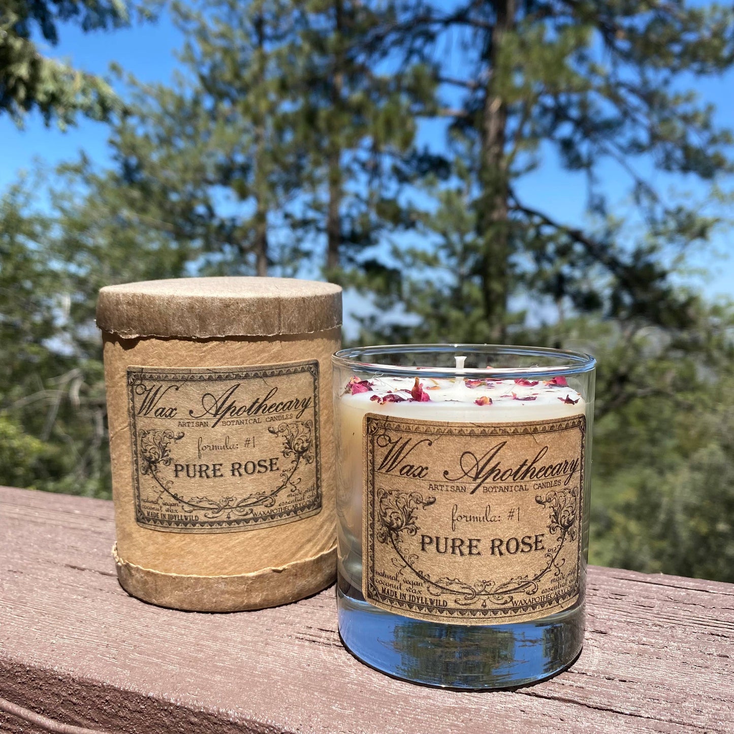 Rose Botanical Candle in 7oz Scotch Glass