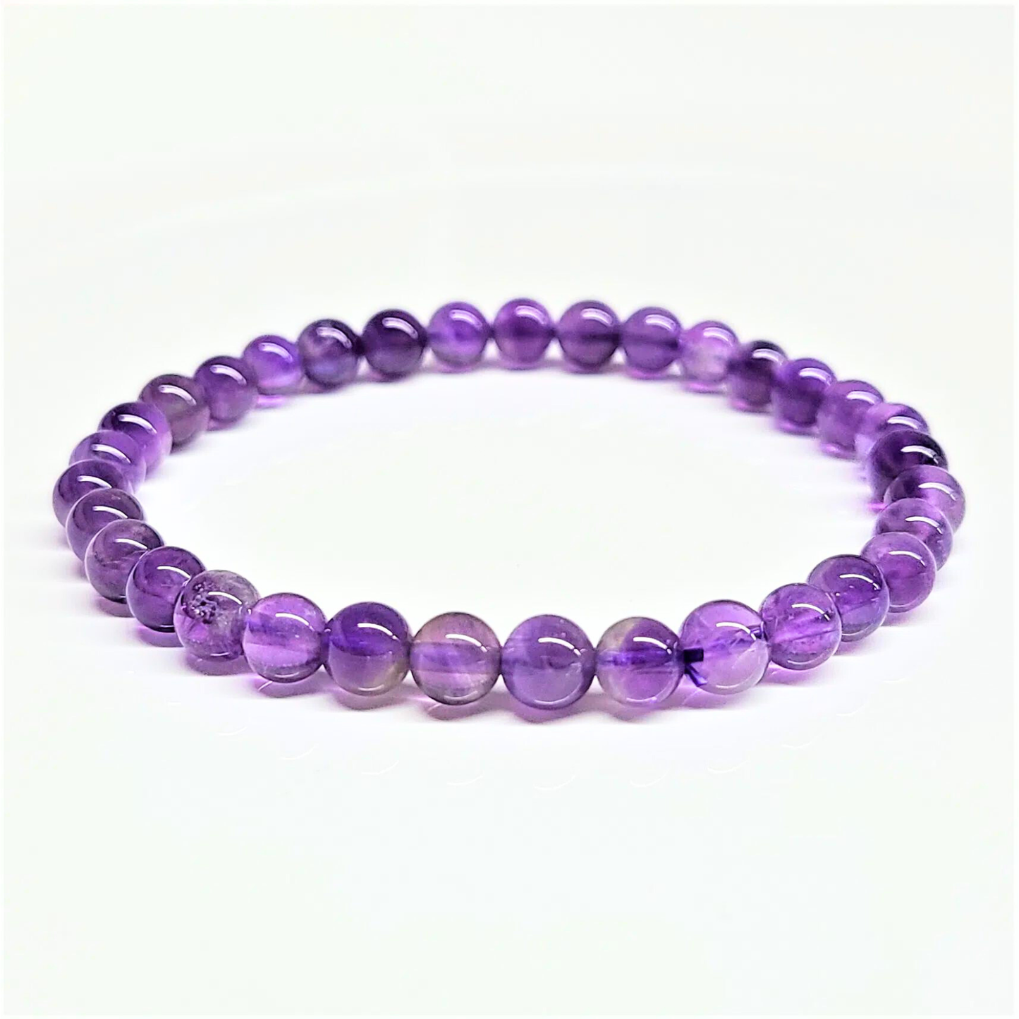 Amethyst Beaded Bracelet 6mm