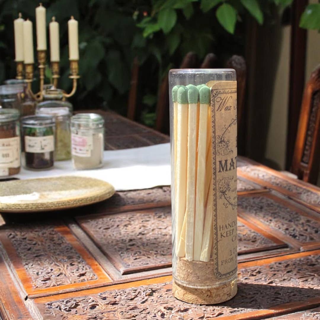 Matches in Glass Vial w/ Cork Lid | Eco-Friendly, Gift-Ready