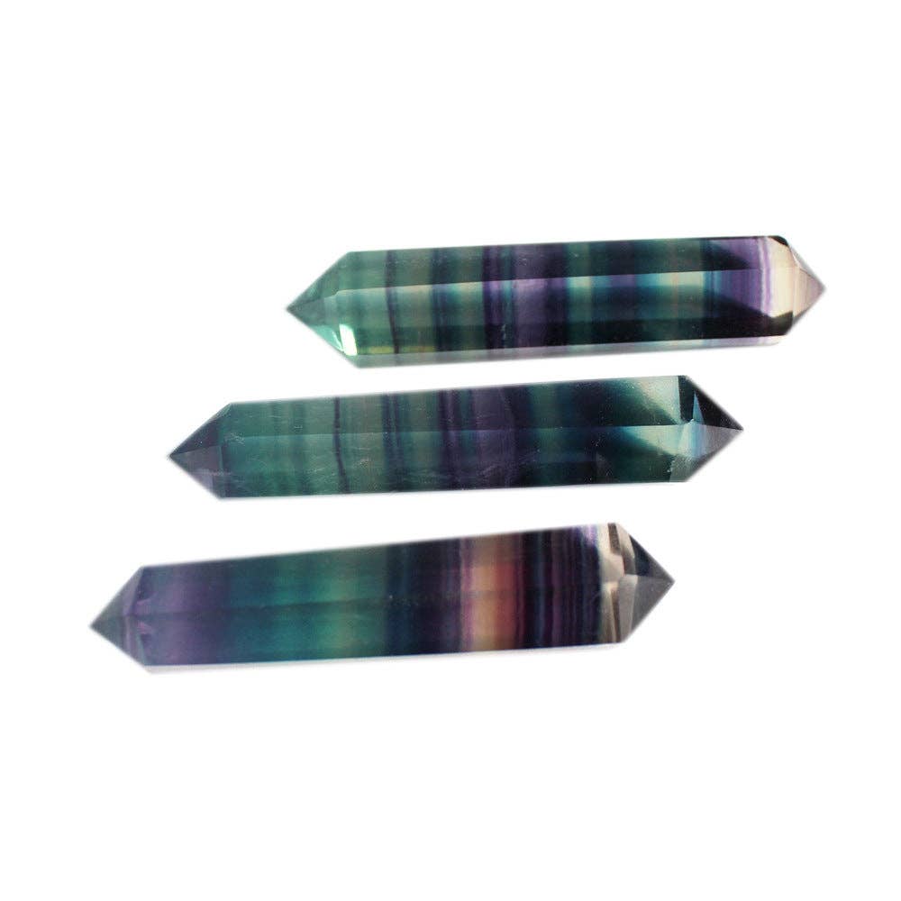 Rainbow Fluorite Double Terminated Crystal Point Tower Wand