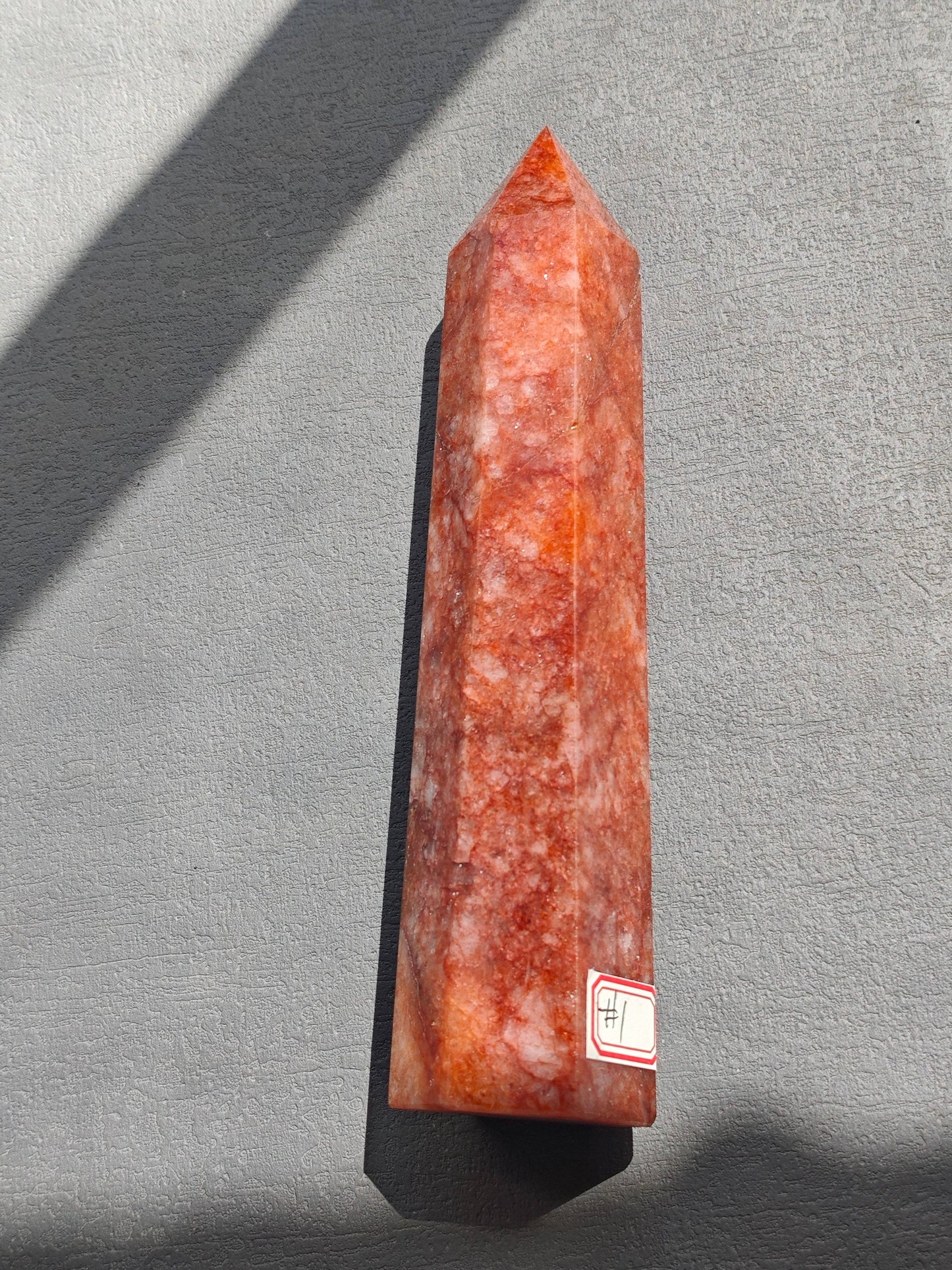 Fire Quartz Tower - Grounding & Passion, Root Chakra Healing, Feng Shui Vitality Crystal #1