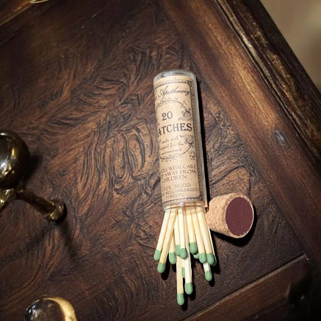 Matches in Glass Vial w/ Cork Lid | Eco-Friendly, Gift-Ready