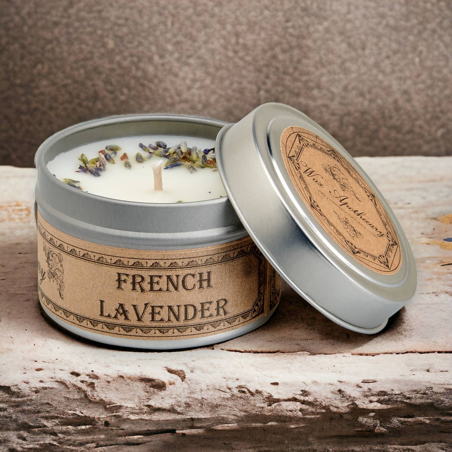 French Lavender Botanical Travel Tin Candle 4oz