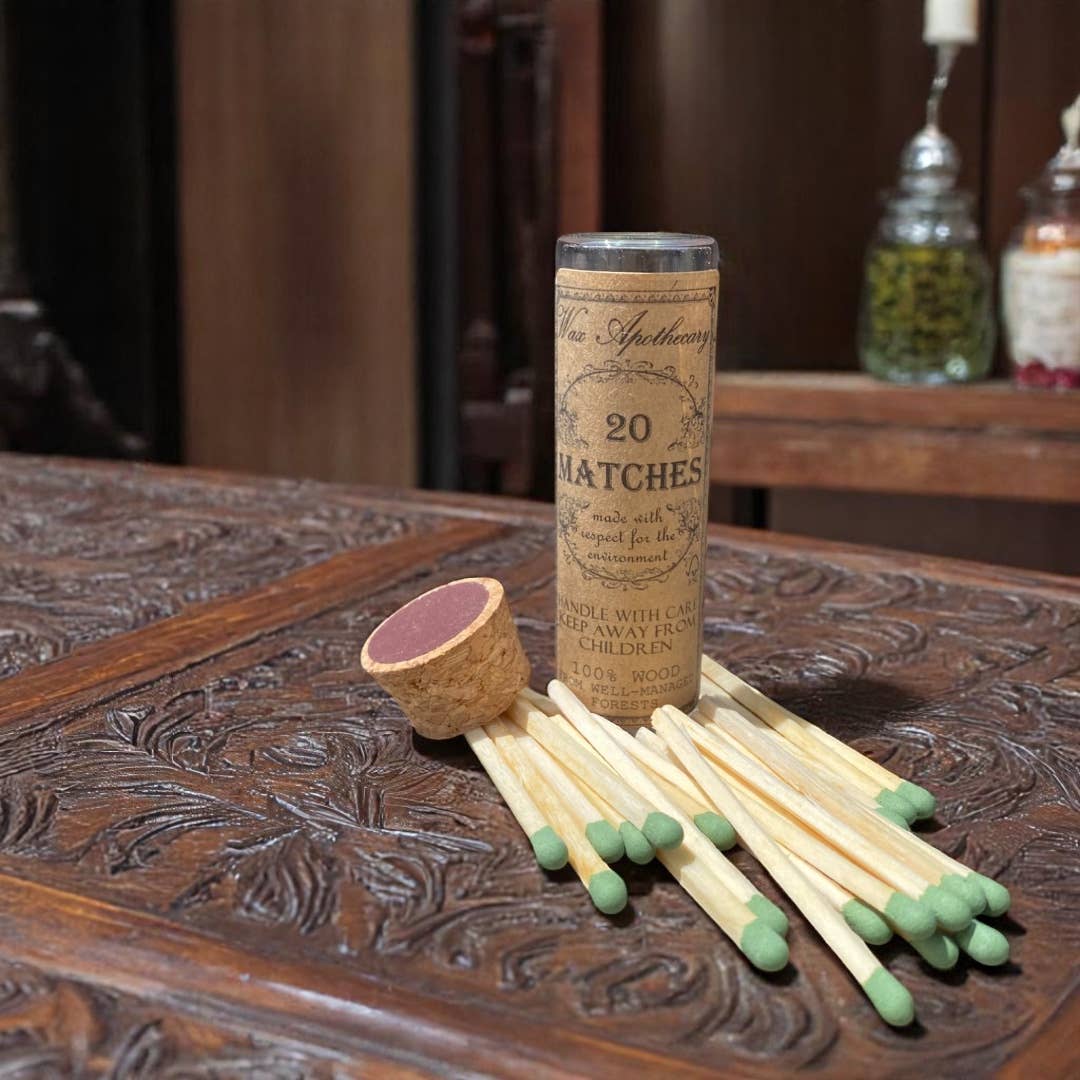 Matches in Glass Vial w/ Cork Lid | Eco-Friendly, Gift-Ready