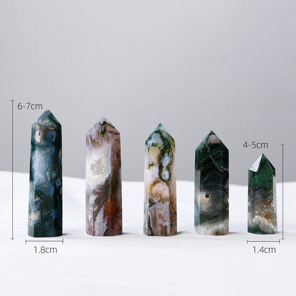 Natural Agate Crystal Obelisk Tower Point