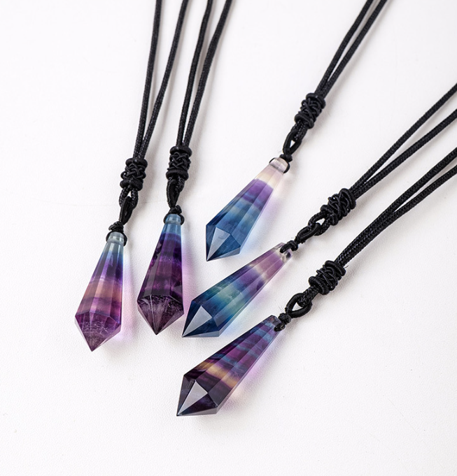 Rainbow Fluorite Necklace Pendulum - Embrace Clarity & Creativity