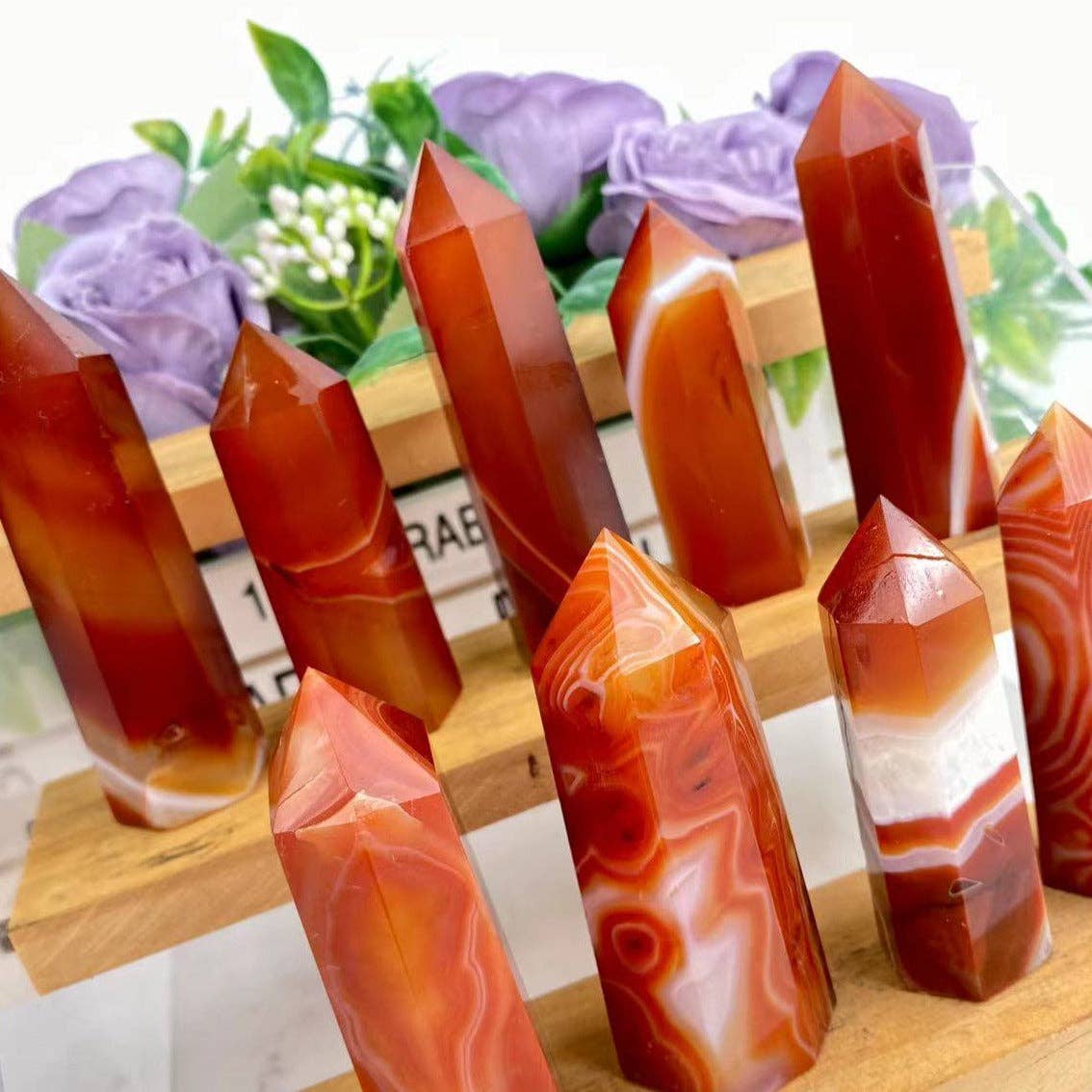 Red Agate Crystal Obelisk Tower Point