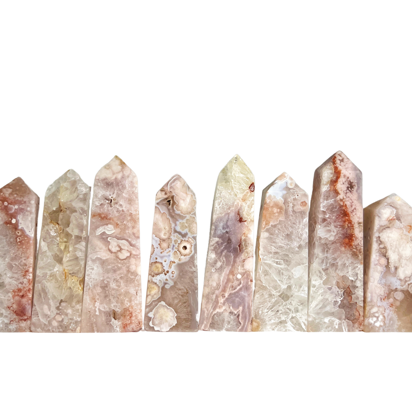 Natural Flower Agate Crystal Point | Spiritual Stone