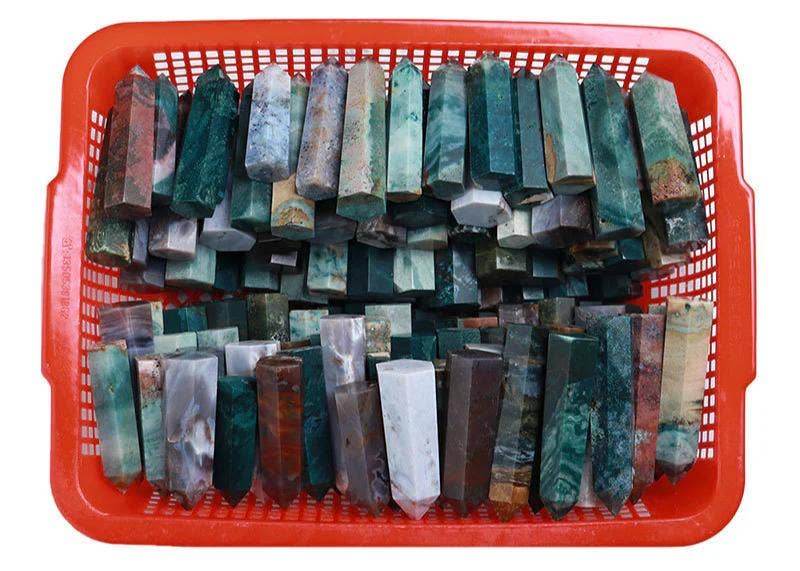 Ocean Agate Crystal Obelisk Tower Point – Tranquility & Emotional Balance
