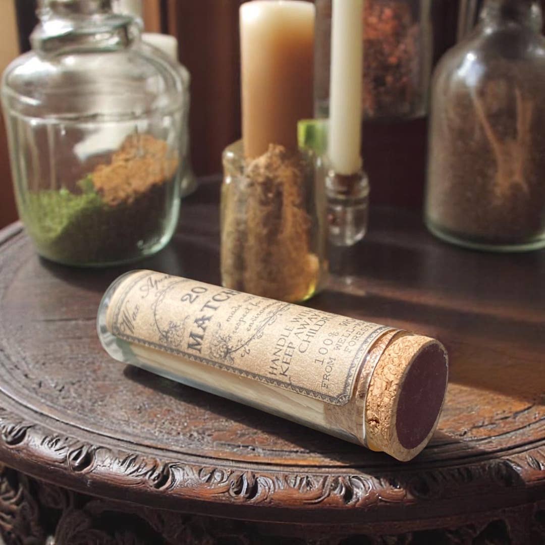 Matches in Glass Vial w/ Cork Lid | Eco-Friendly, Gift-Ready