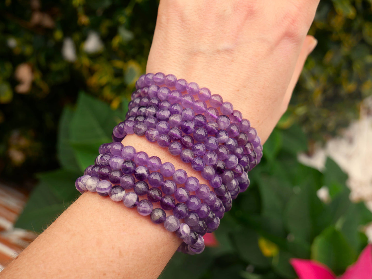 Amethyst Beaded Bracelet 6mm