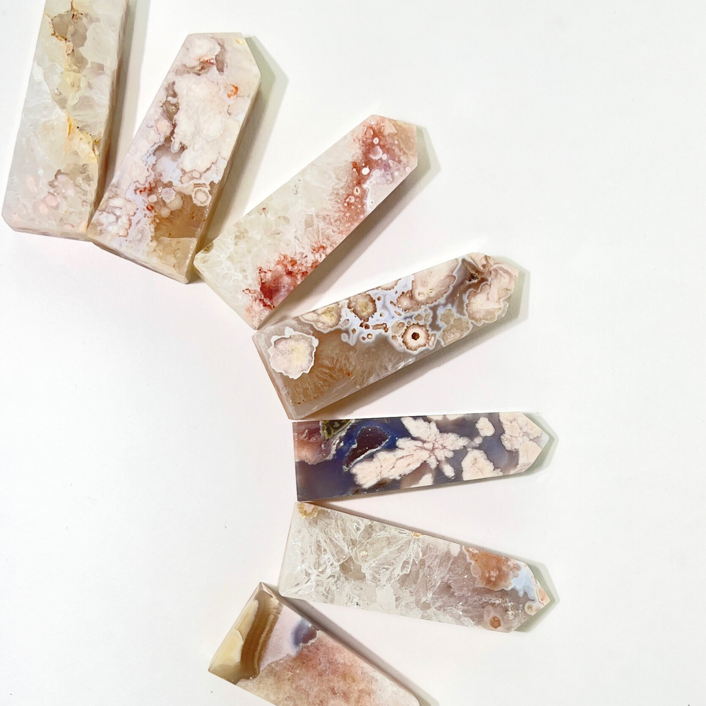 Natural Flower Agate Crystal Point | Spiritual Stone