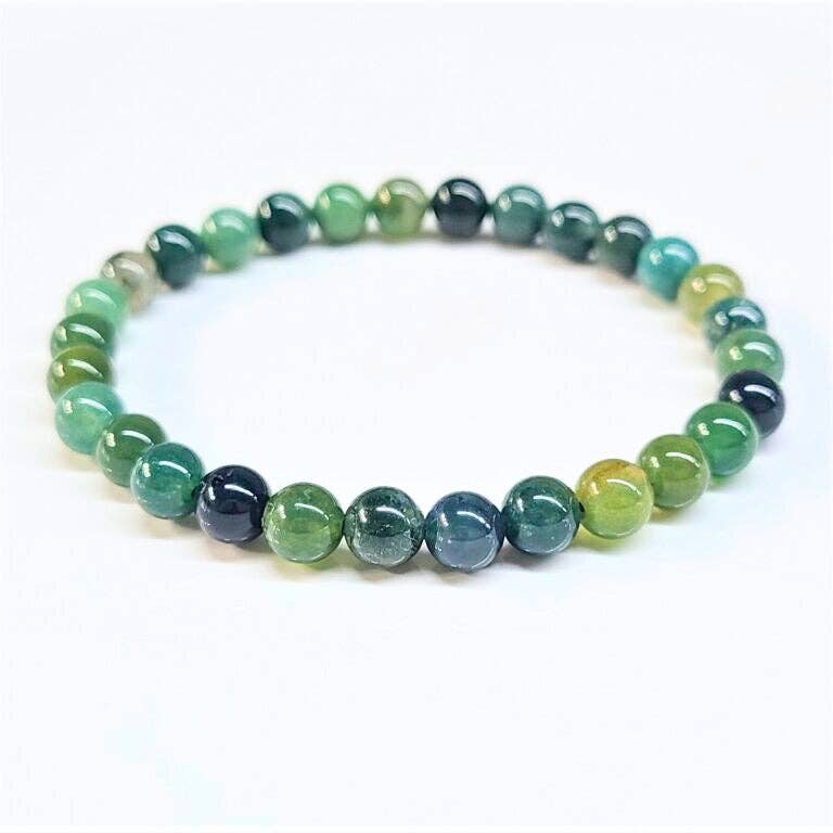 Moss Agate Beaded Bracelets 6mm