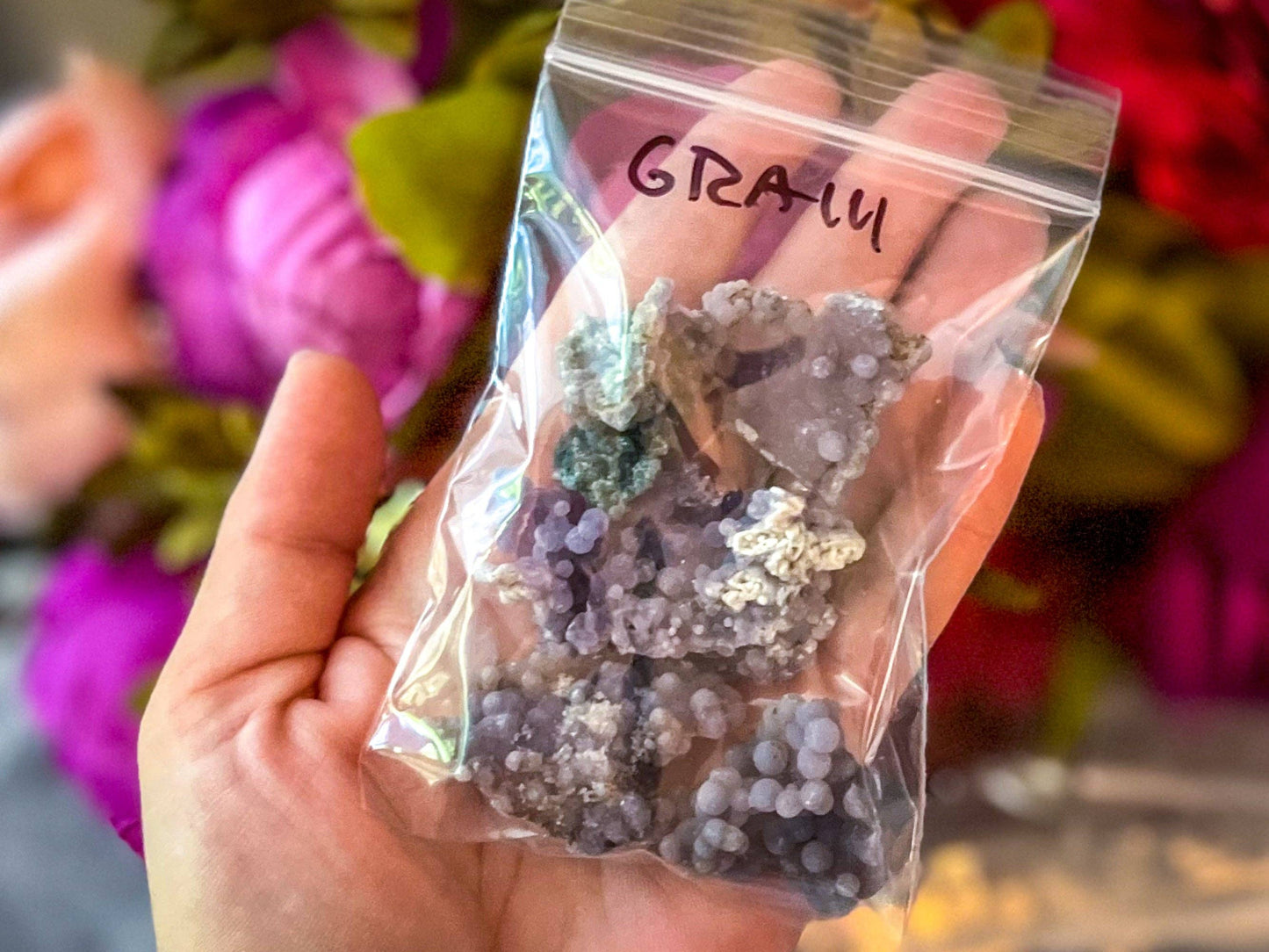 Bulk Raw Grape Agate, 50 Grams Bag