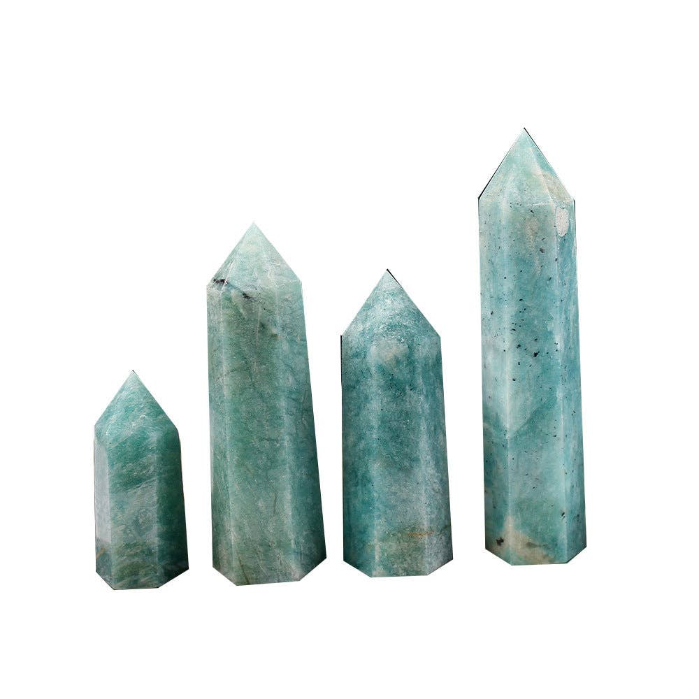 Soothing Amazonite Crystal Obelisk Tower Point