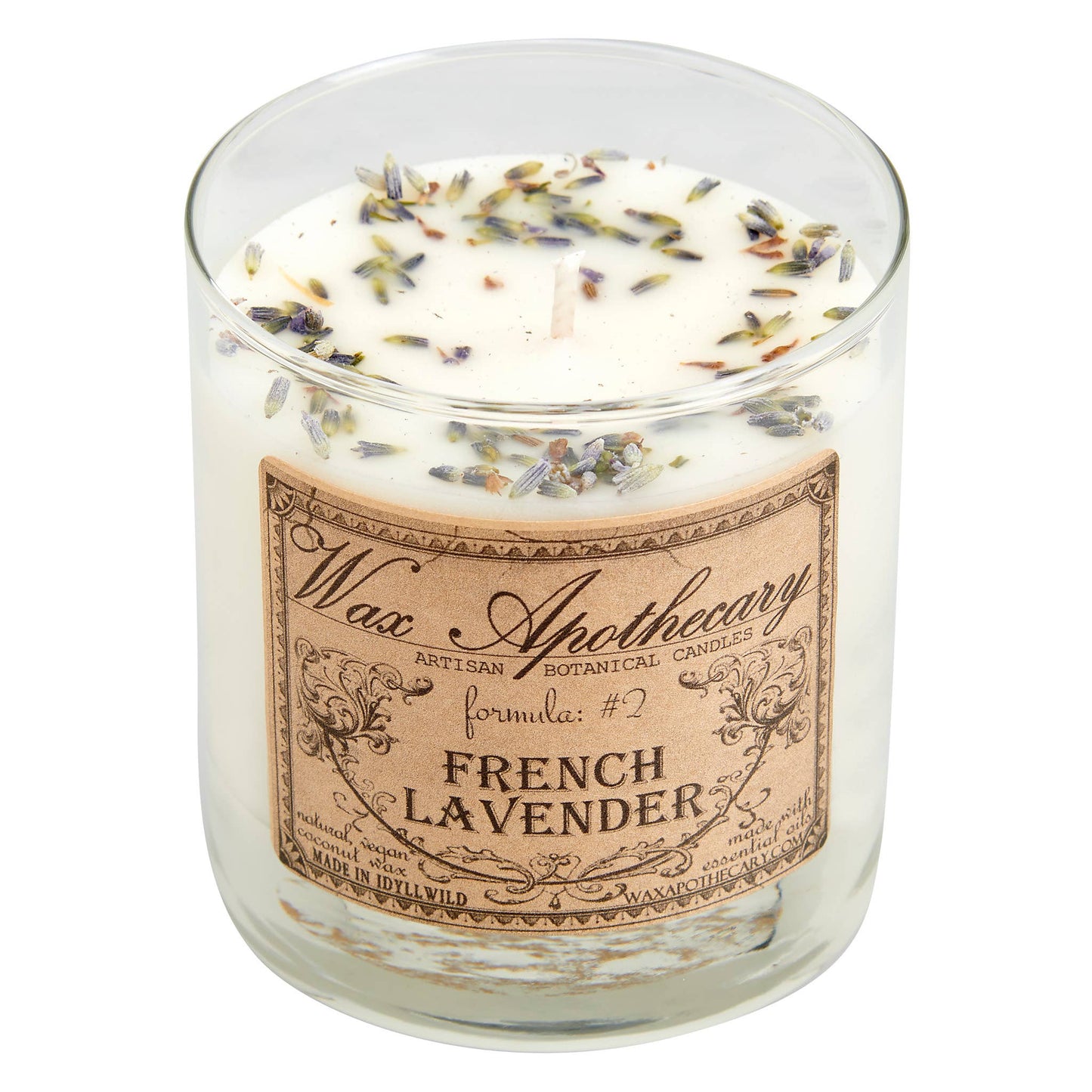 French Lavender Botanical Candle in Scotch Glass in Box 7oz