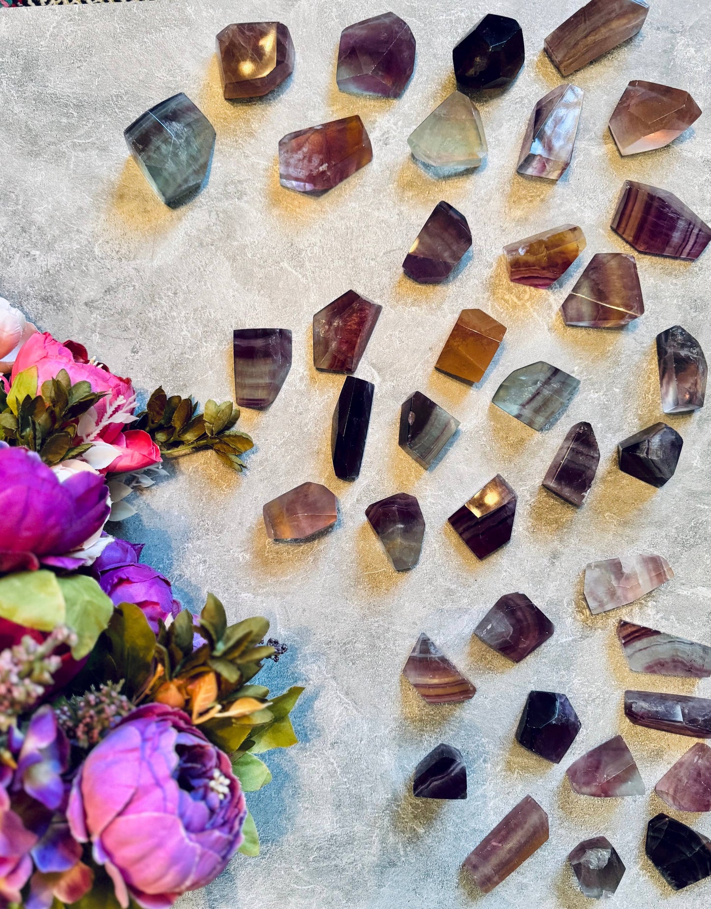 CANDY Fluorite Shapes, Polished Fluorescent Crystals