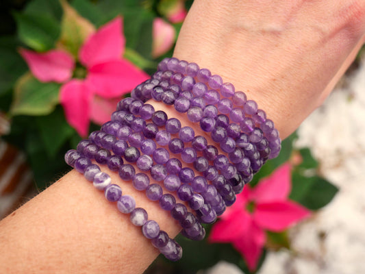 Amethyst Beaded Bracelet 6mm