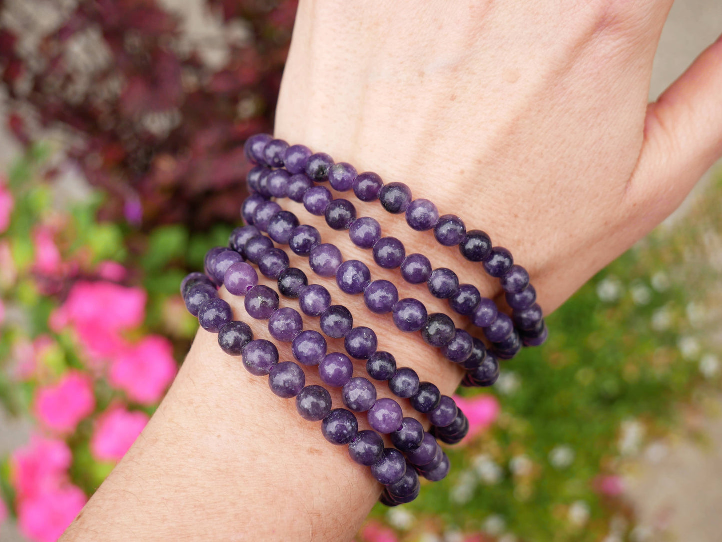 Lepidolite Beaded Bracelets 6mm