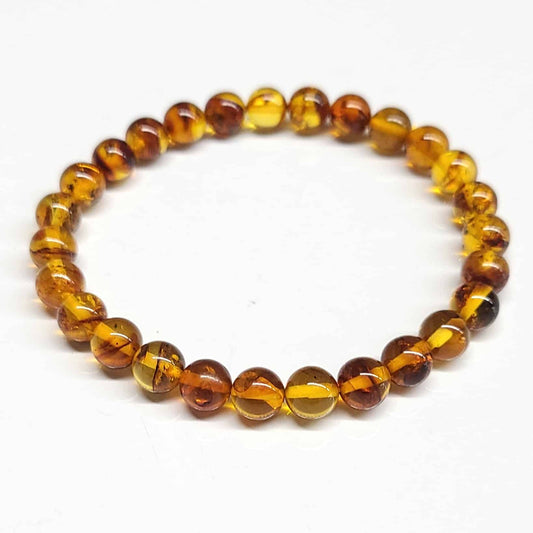 Amber beaded bracelet 6mm