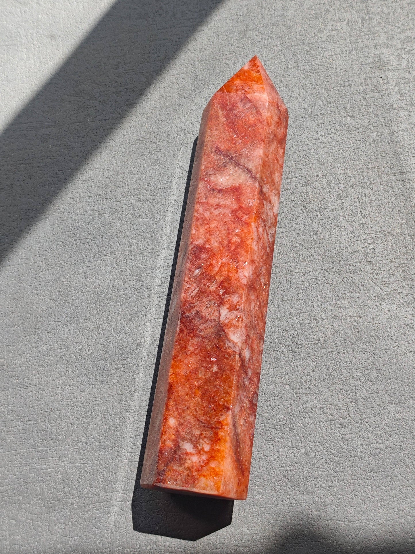 Fire Quartz Tower - Grounding & Passion, Root Chakra Healing, Feng Shui Vitality Crystal #1