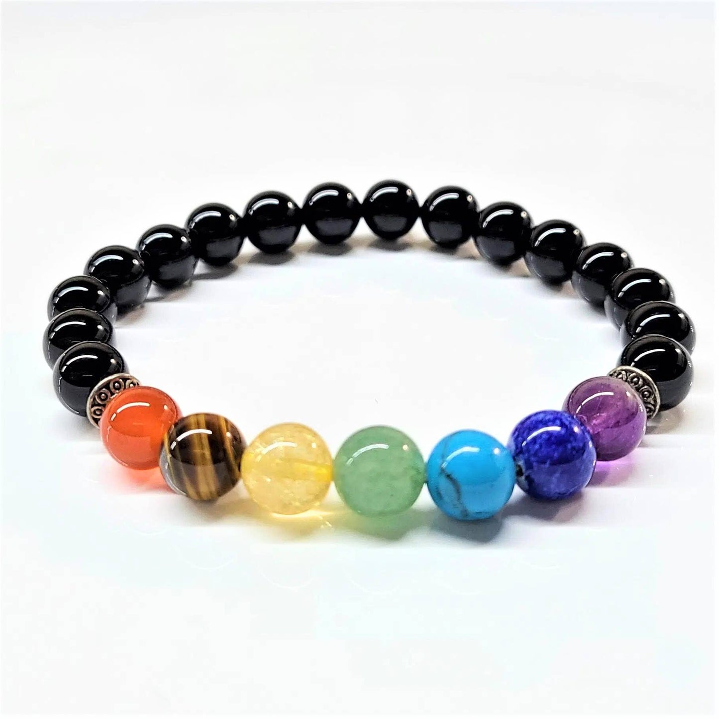 Chakra with Onyx Beaded Bracelets 8mm