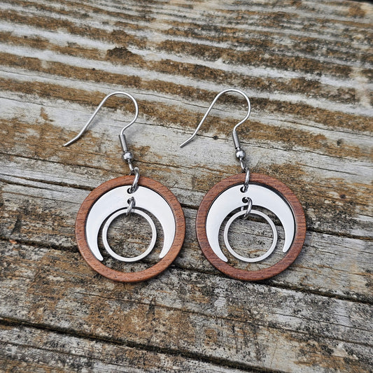 Walnut Celestial Earrings