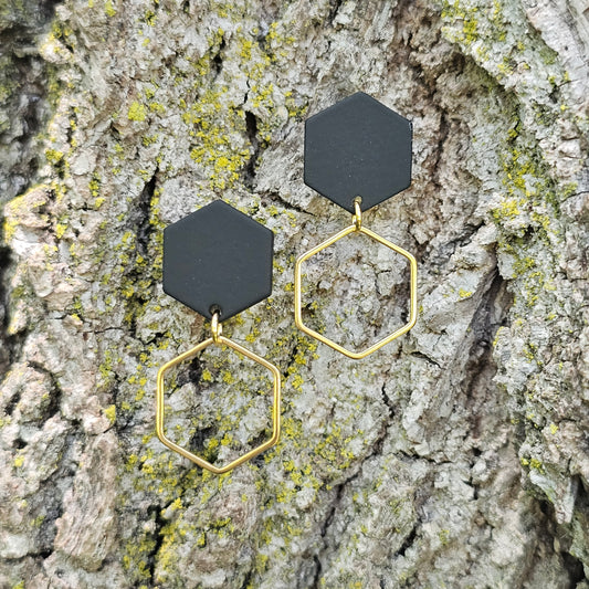 Modern Stainless Steel & Hexagonal Earrings – Lightweight & Bold Design