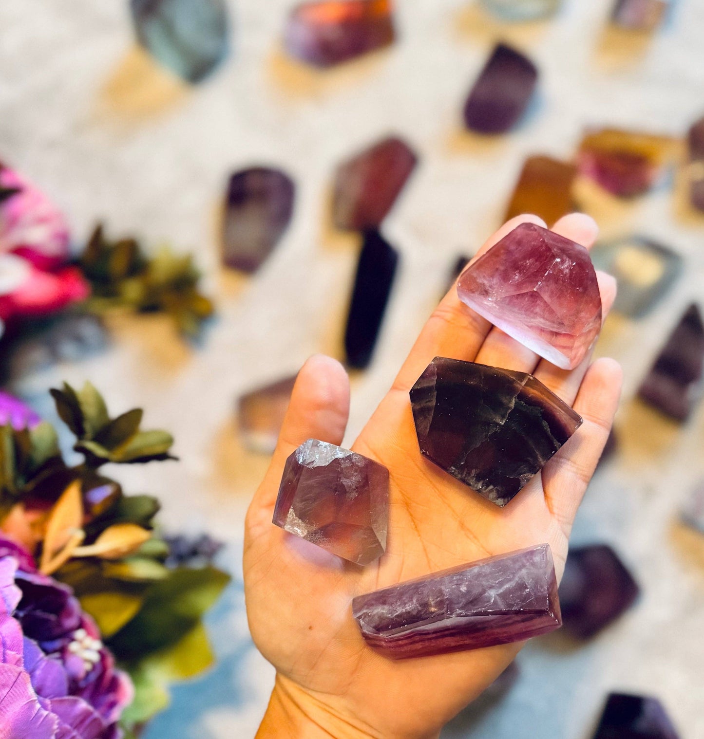 CANDY Fluorite Shapes, Polished Fluorescent Crystals