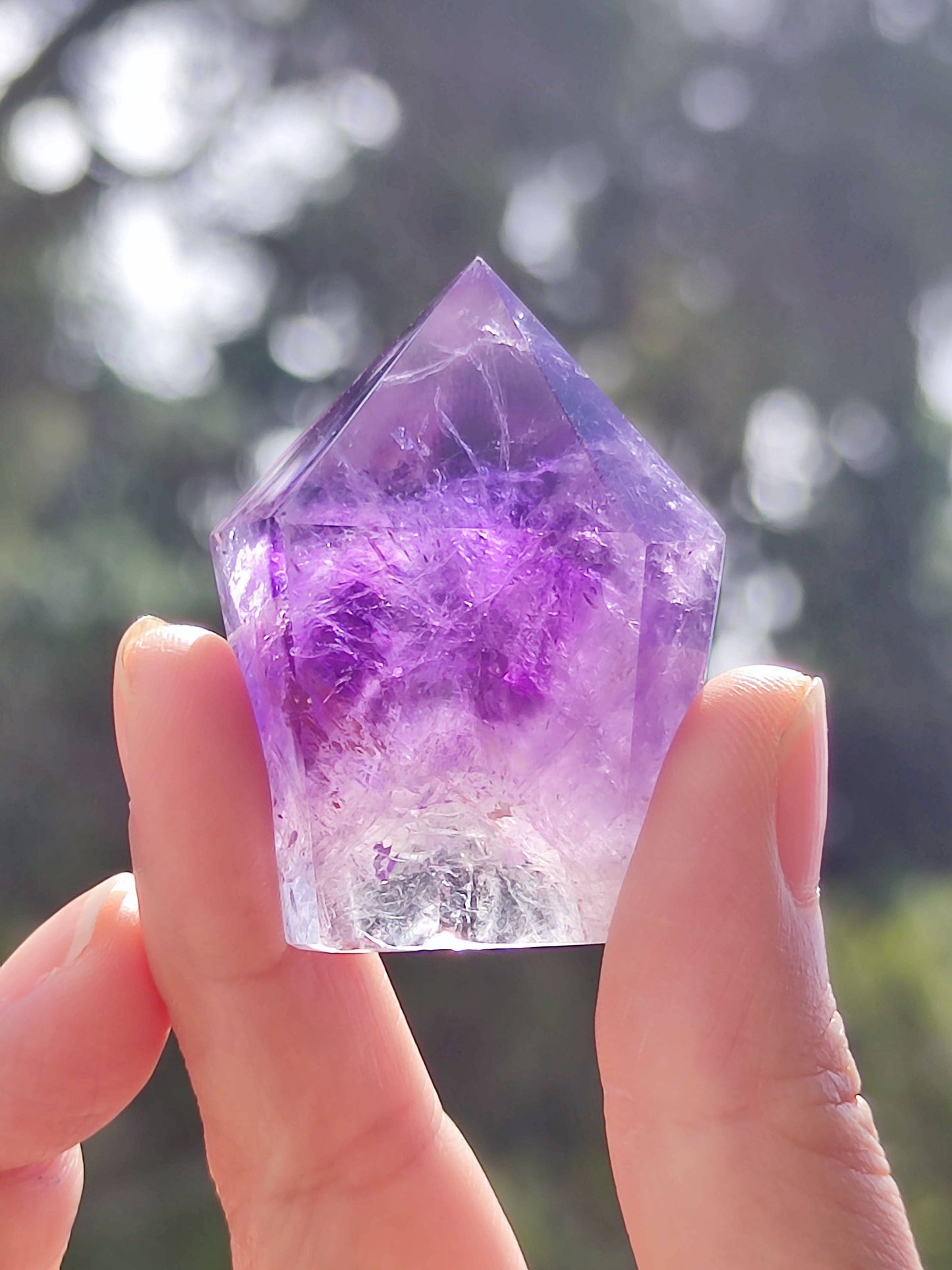 Violet Brazilian Amethyst Tower Point Generator - Meditation and Energy Healing