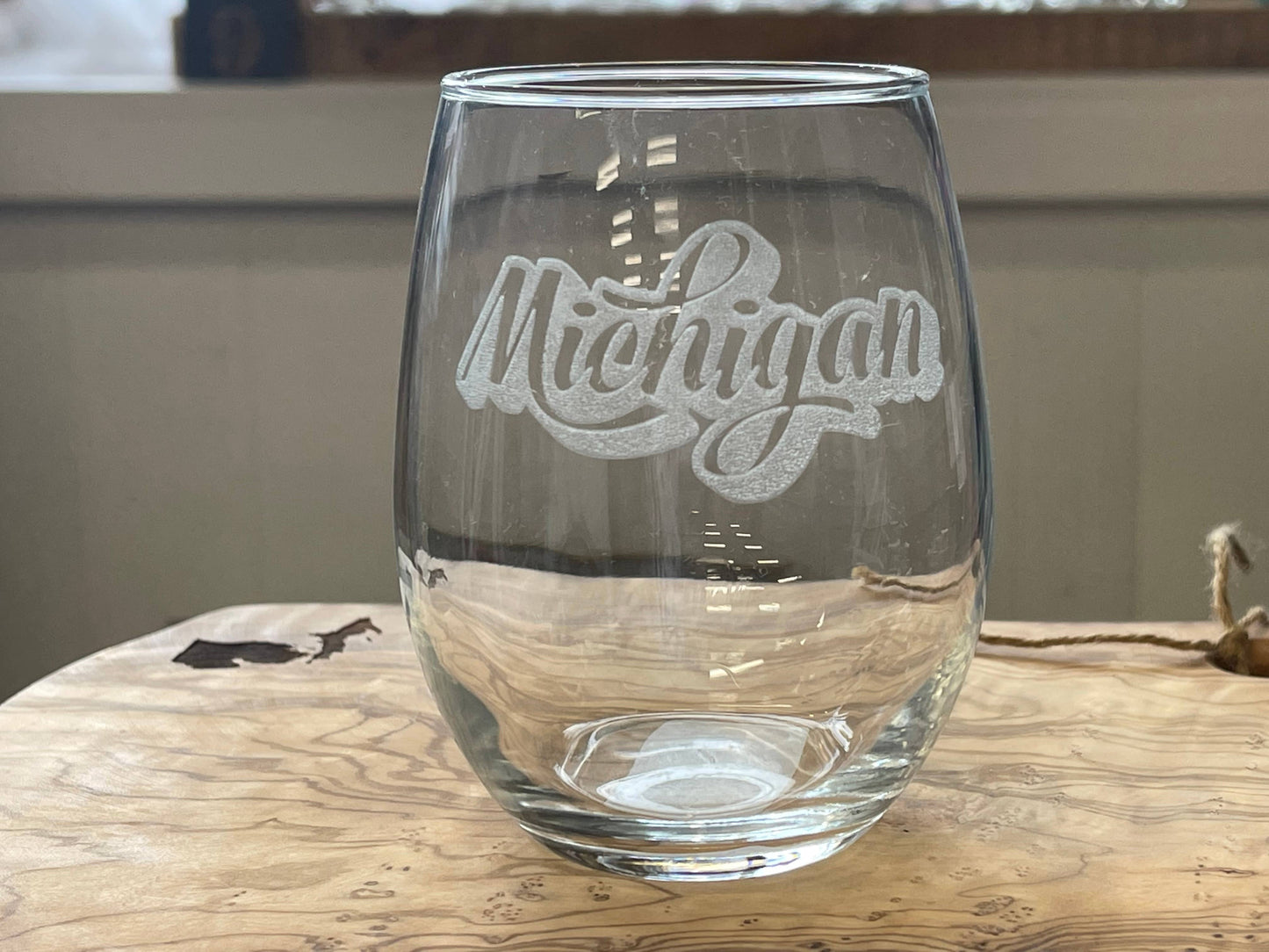 Stemless Wine Glass  Great Lakes Michigan