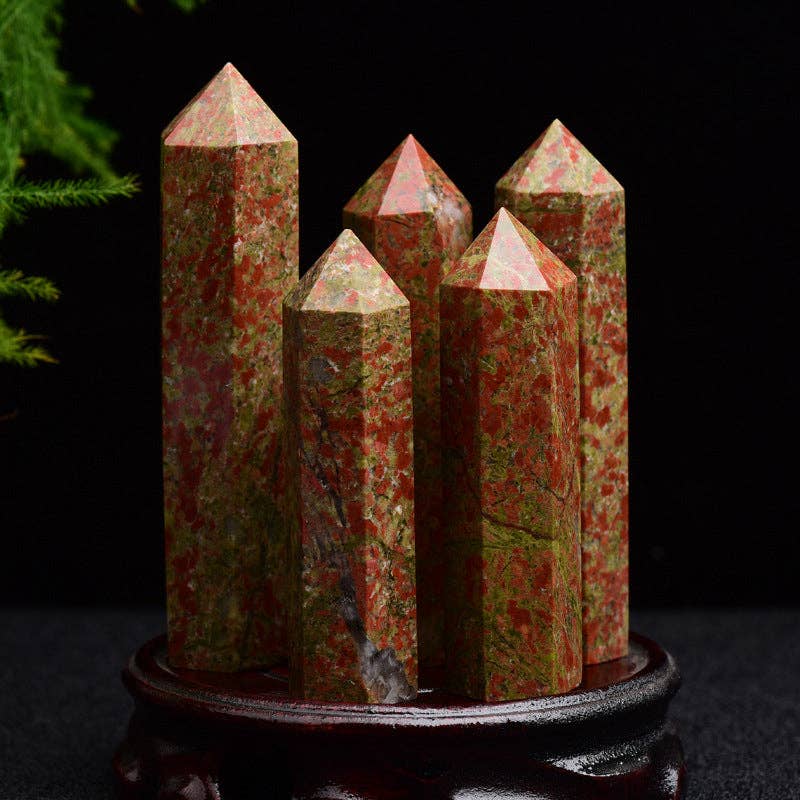 Unakite Crystal Tower Obelisk Point  – Balance & Emotional Healing