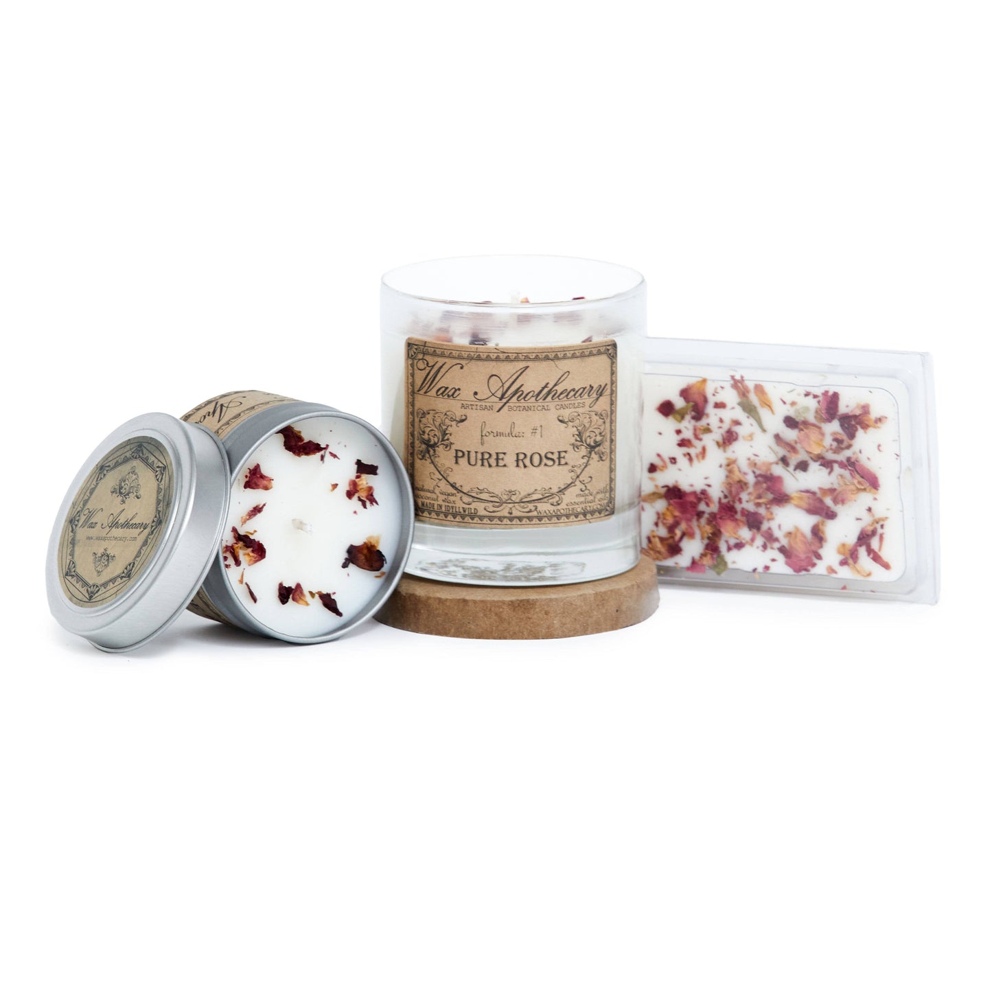 Rose Botanical Candle in 7oz Scotch Glass