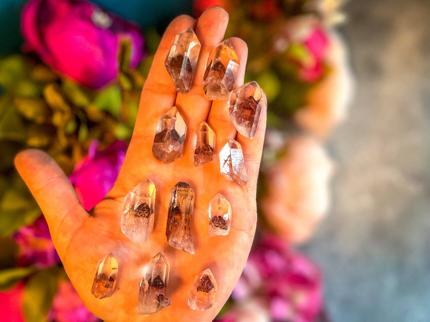 SUNSET Phantom Quartz Points, RARE+Mined Out!