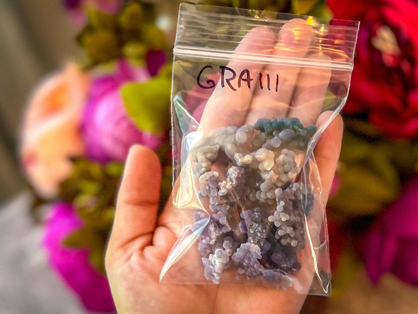Bulk Raw Grape Agate, 50 Grams Bag