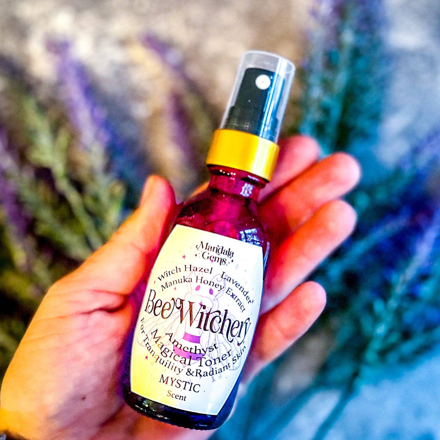 Lavender Witch Hazel Toner with Amethyst and Manuka Honey