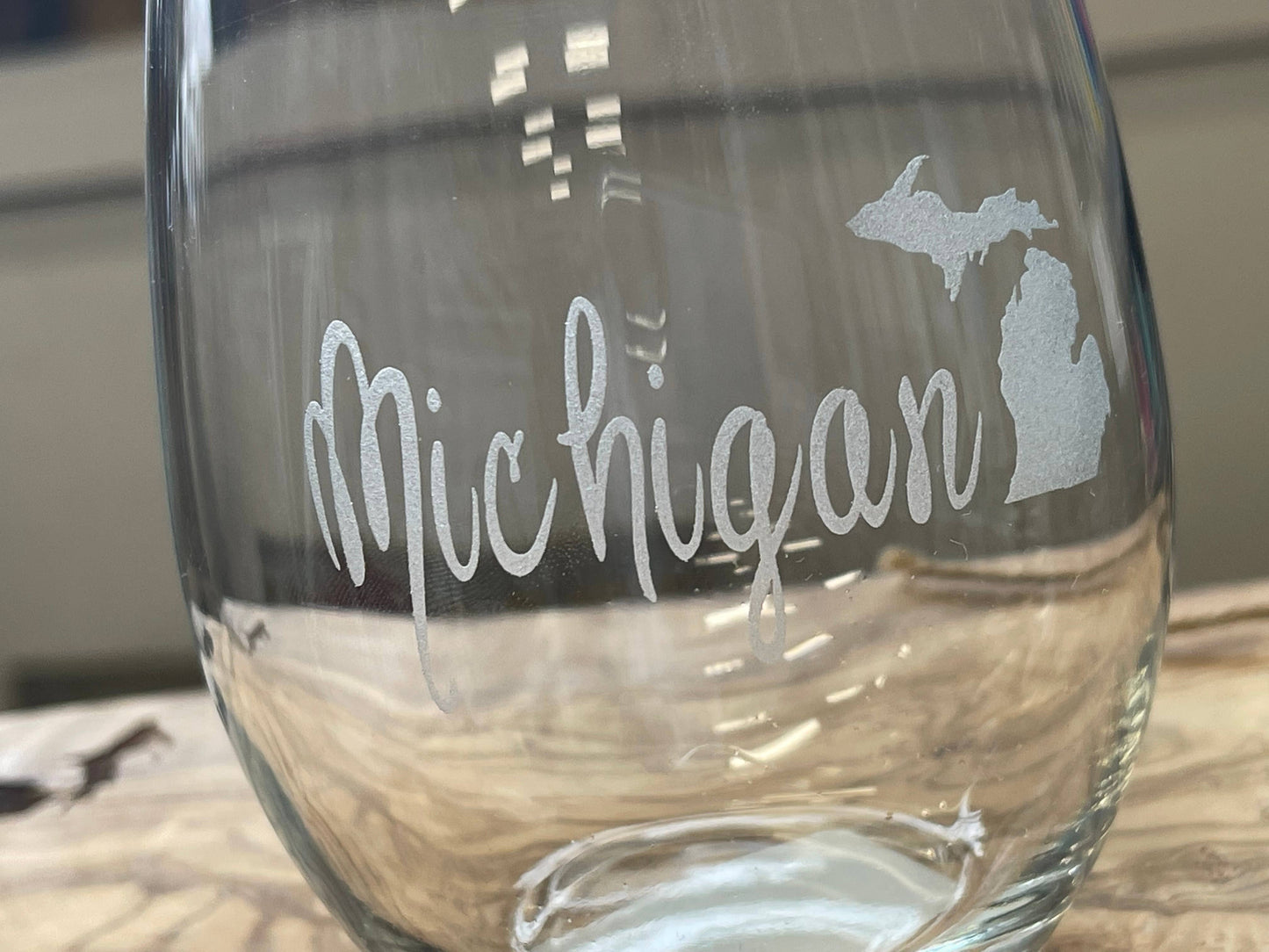 Stemless Wine Glass  Great Lakes Michigan