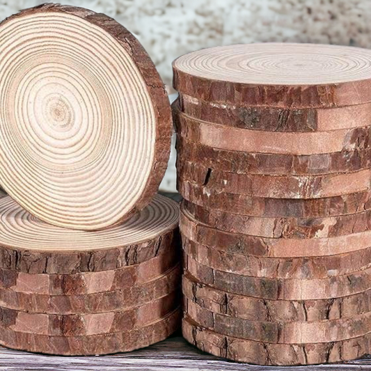 CANDLE COASTER: Natural Wood Slice Display (Medium 4-4.5")
